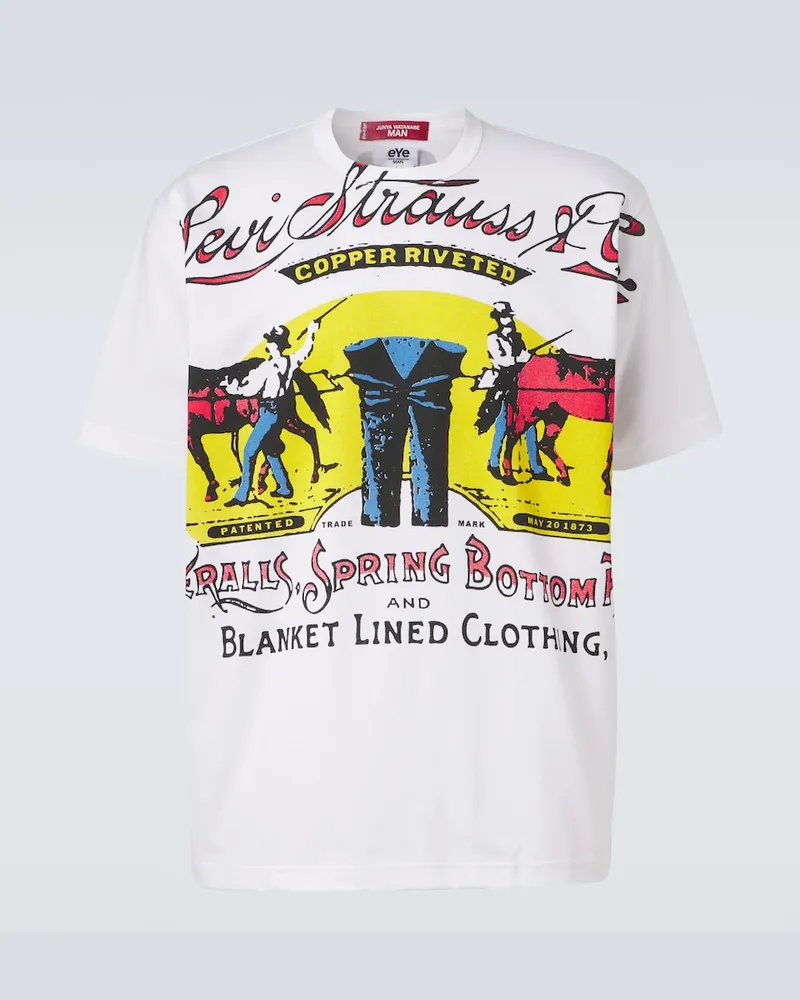 Junya Watanabe X Levi's® T-Shirt aus Baumwoll-Jersey Weiß