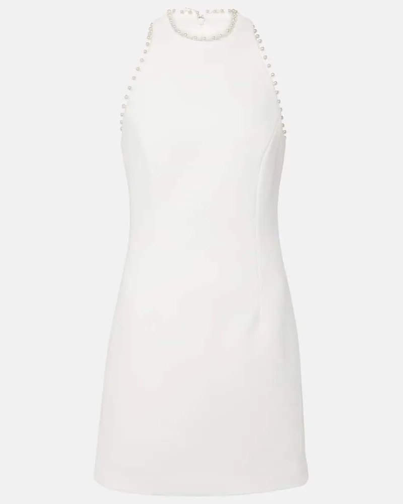 Rebecca Vallance Bridal Verziertes Minikleid Therese aus Crêpe Weiß
