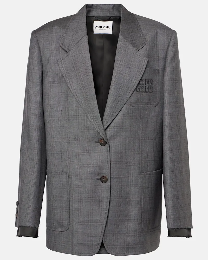 Miu Miu Blazer aus Schurwolle Grau