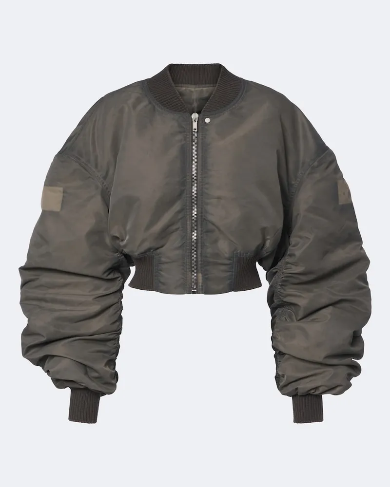 Rick Owens Cropped Bomberjacke Secchia Grau