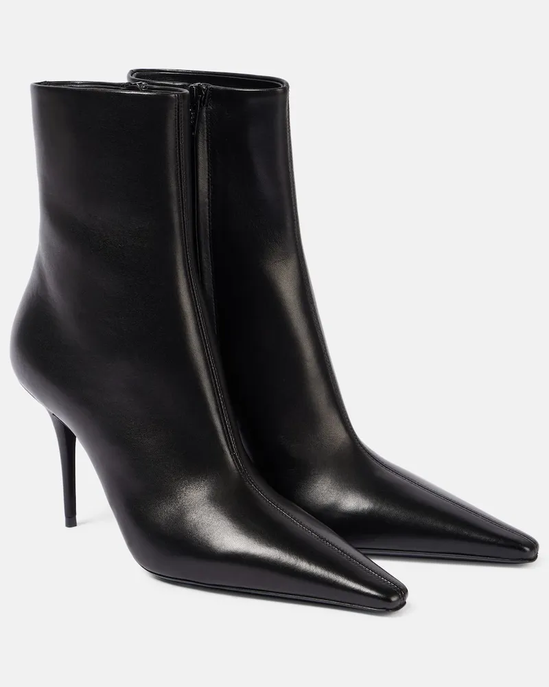 Saint Laurent Ankle Boots Ashley 90 aus Leder Schwarz
