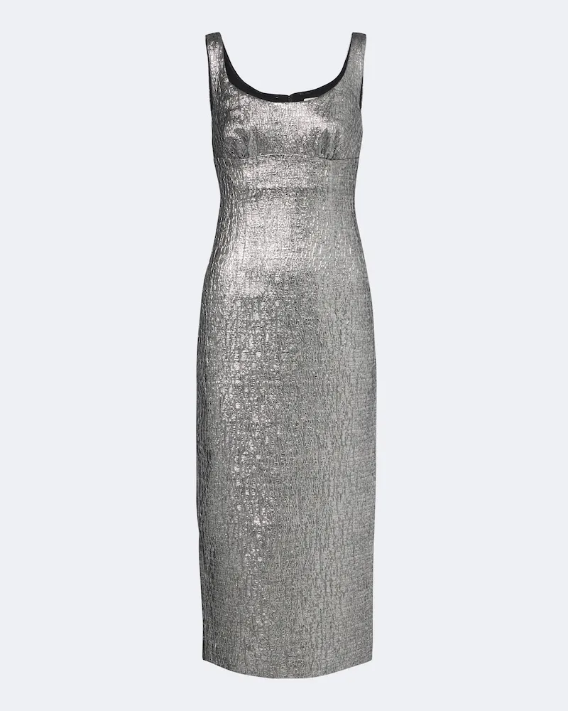 Roland Mouret Cocktailkleid aus Lamé-Jacquard Silber