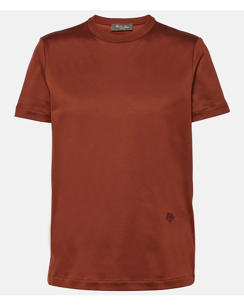 Loro Piana T-Shirt aus Baumwoll-Jersey Braun