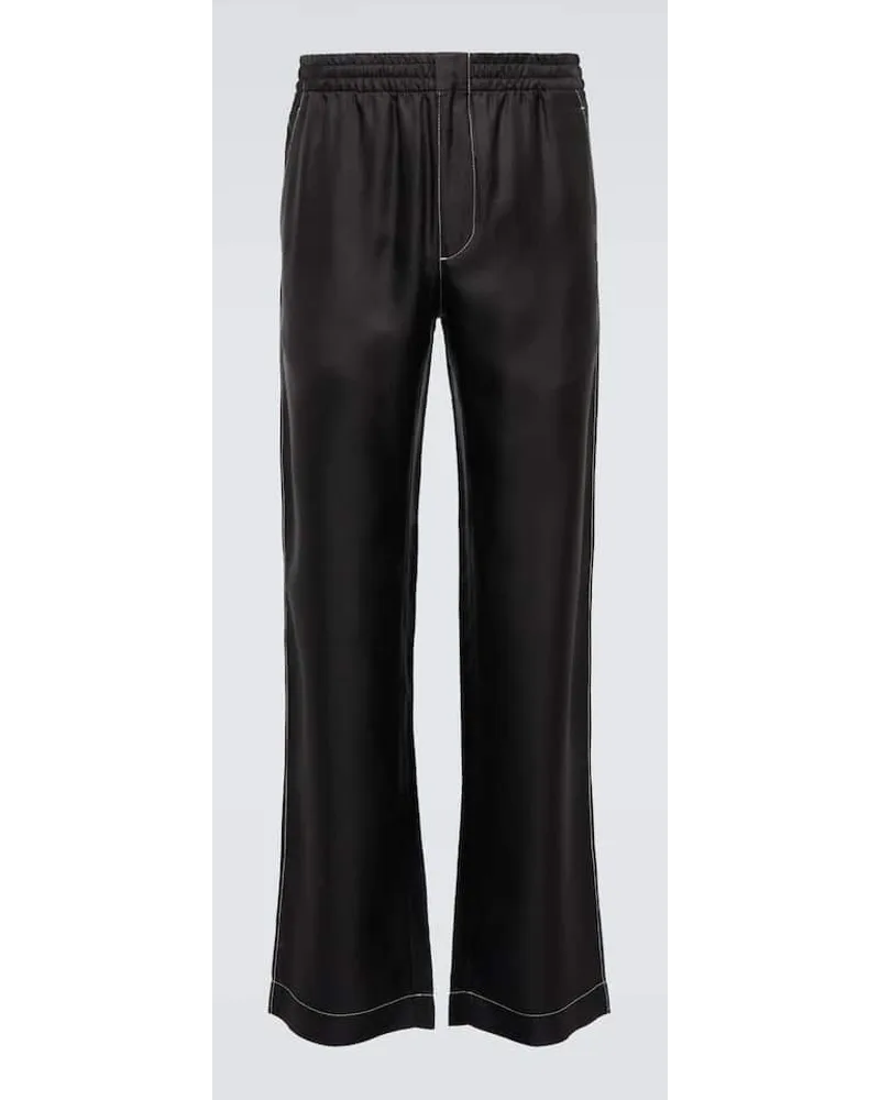 Prada Hose aus Seide Schwarz