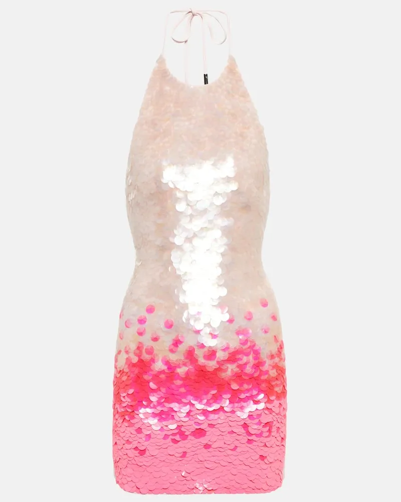 David Koma Minikleid Gradient mit Pailletten Rosa
