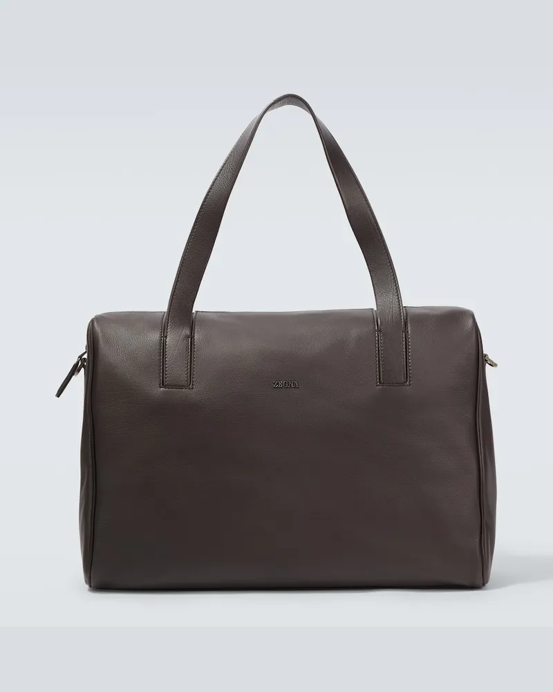 Ermenegildo Zegna Aktentasche aus Leder Braun