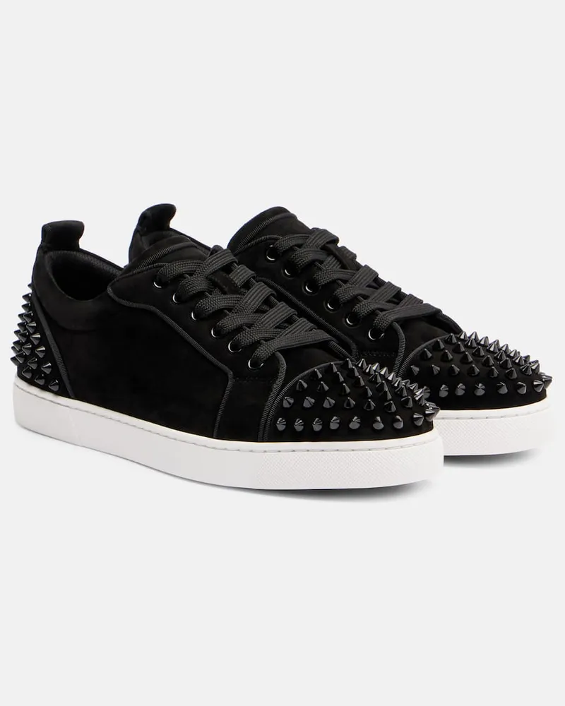 Christian Louboutin Sneakers Louise Junior Spikes aus Veloursleder Schwarz