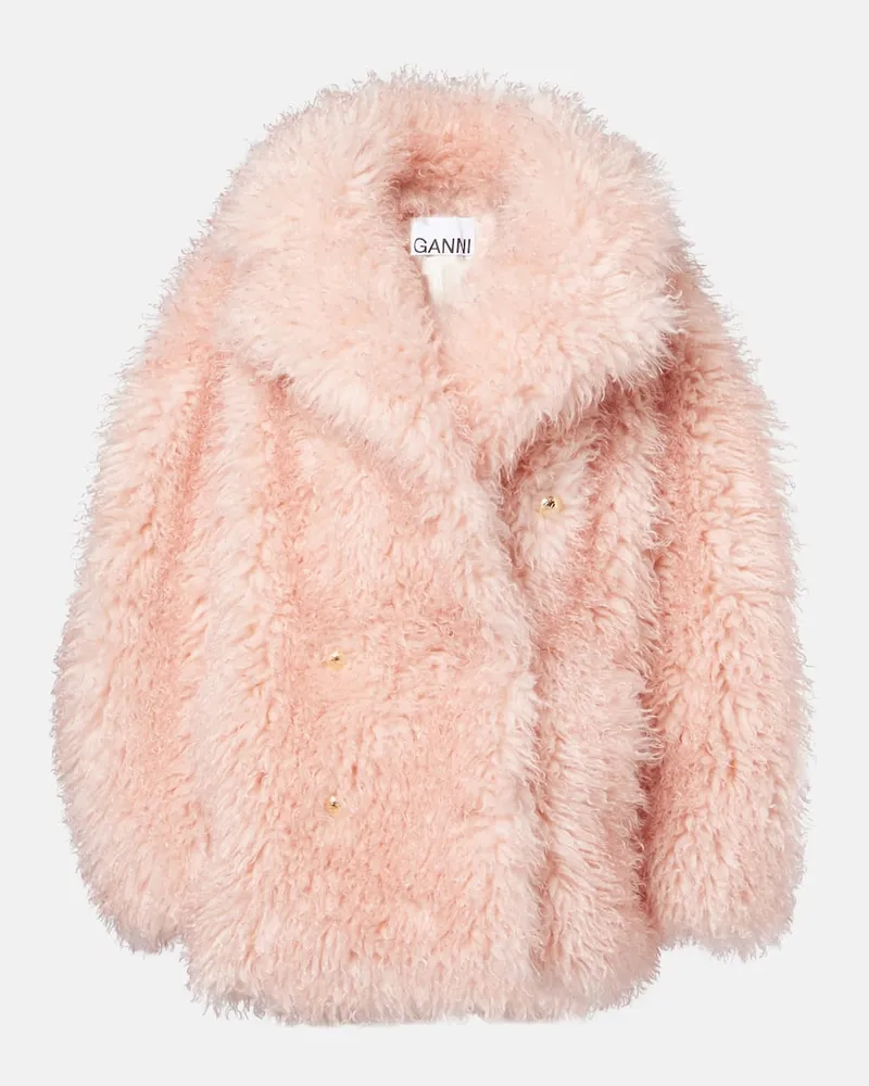 Ganni Oversize-Mantel Pink