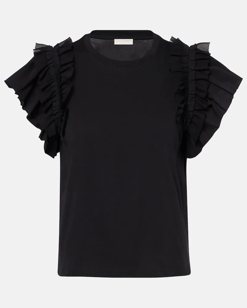 Ulla Johnson Top Leia aus Baumwolle Schwarz