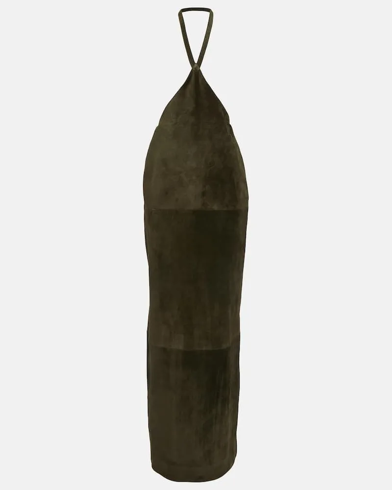 Alaïa Alaïa Maxirock aus Veloursleder Grün