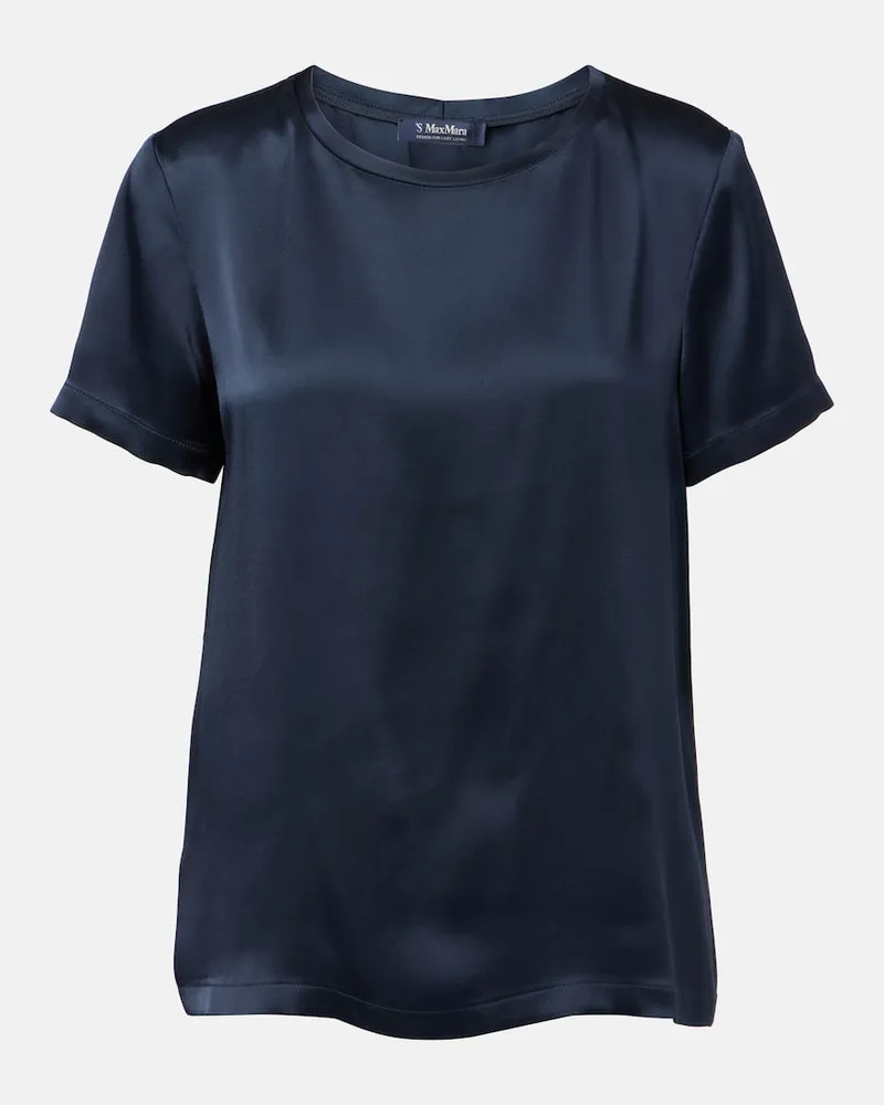 Max Mara T-Shirt Rebecca aus Satin Schwarz