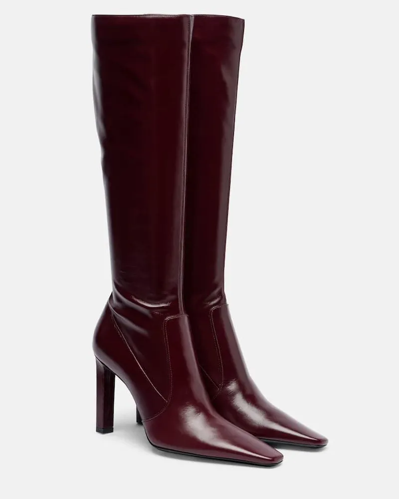 Saint Laurent Stiefel Francoise 95 aus Leder Burgund