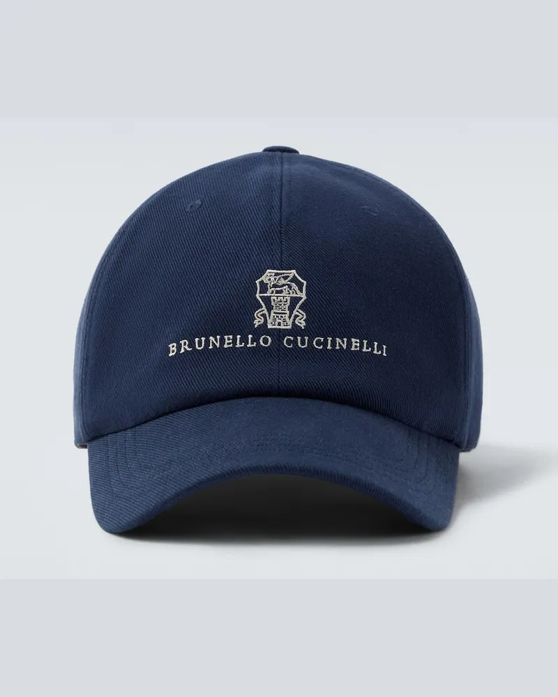 Brunello Cucinelli Baseballcap aus Canvas Blau