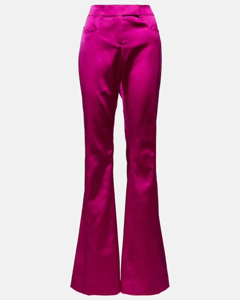 Tom Ford Low-Rise-Schlaghose aus Satin Rosa