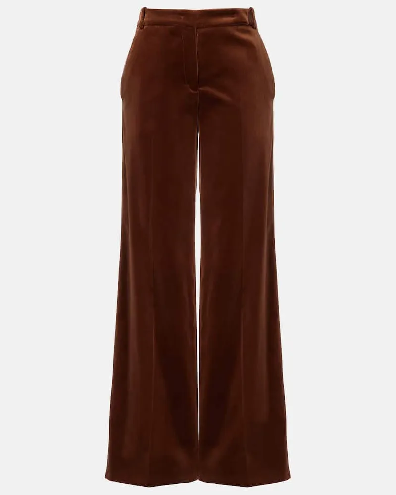 Dorothee Schumacher Weite Hose Elegance Softness aus Samt Braun