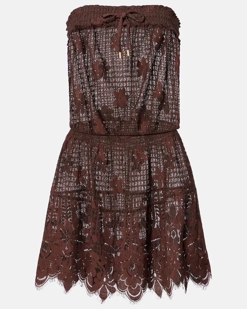 Melissa Odabash Minikleid Isla aus Spitze Braun