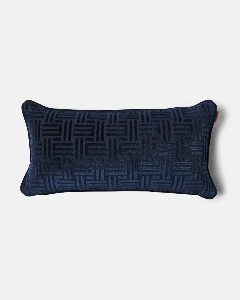 Etro Kissen Flag aus Cord Blau