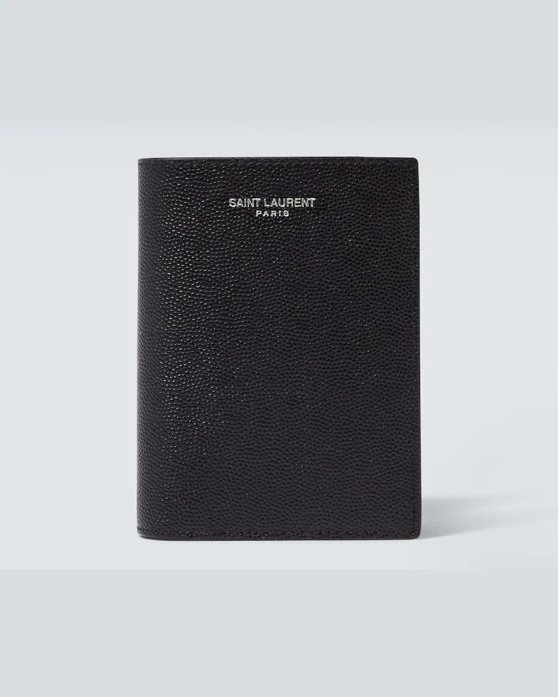 Saint Laurent Portemonnaie aus Leder Schwarz