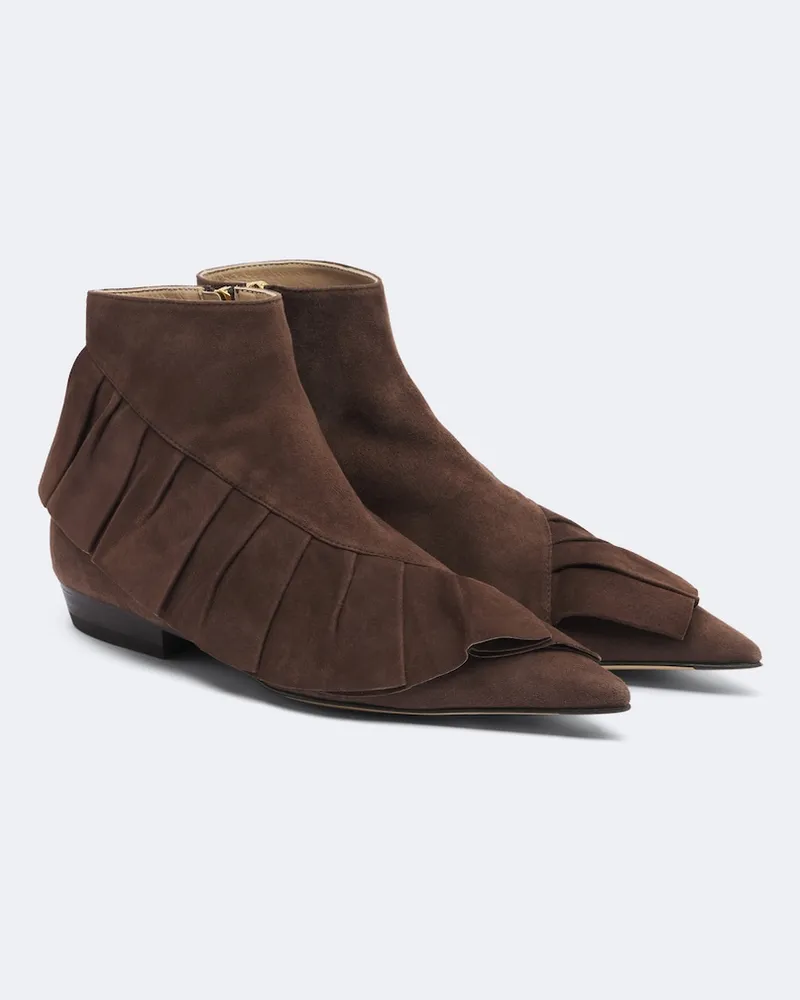 J.W.Anderson Ankle Boots aus Veloursleder Braun