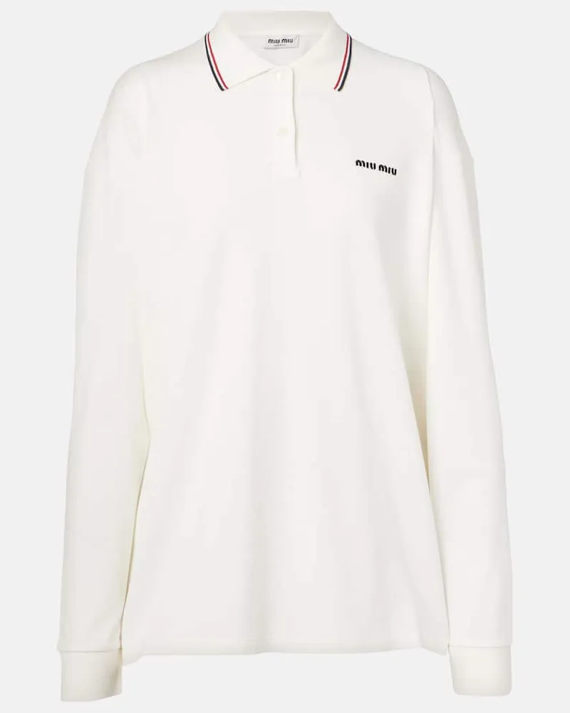 Miu Miu Polopullover aus Baumwolle Weiß