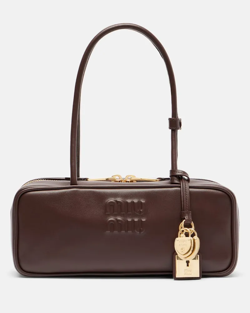 Miu Miu Schultertasche Beau aus Leder Braun