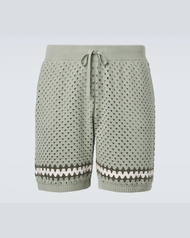 Frescobol Carioca Bermuda-Shorts Nico aus Häkelstrick Grün