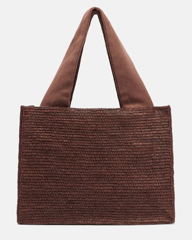 The Row Tote Bag Loretta aus Raffiabast Braun