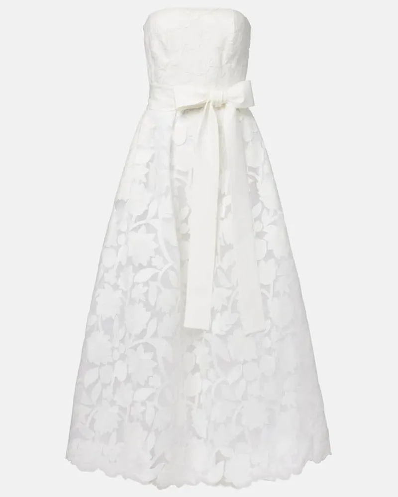 Elie Saab Bestickte Robe aus TÃ¼ll Weiã