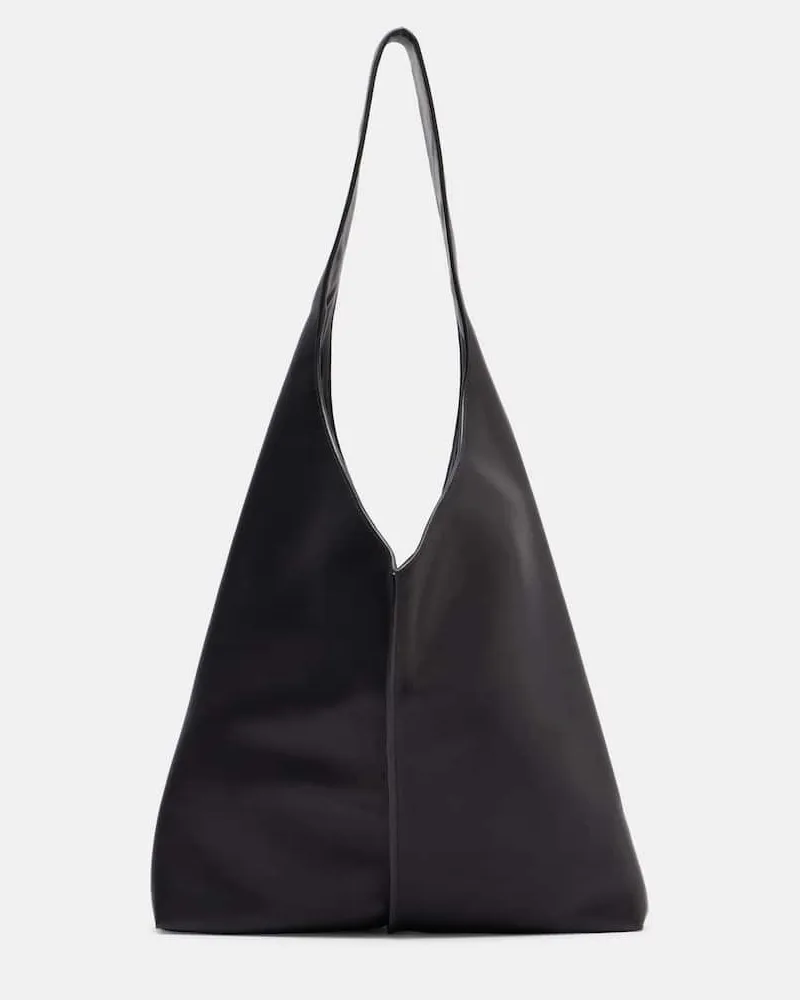 The Row Schultertasche Bindle Small aus Leder Schwarz