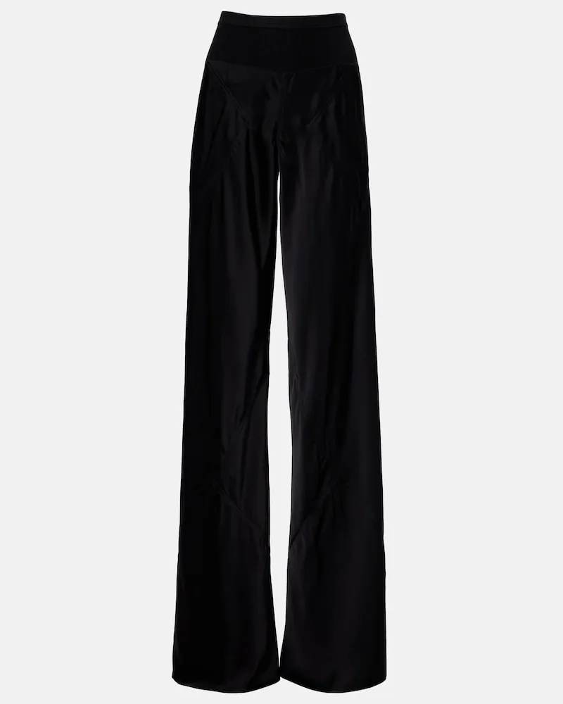 Rick Owens Weite Hose Bias aus Crêpe-Cady Schwarz