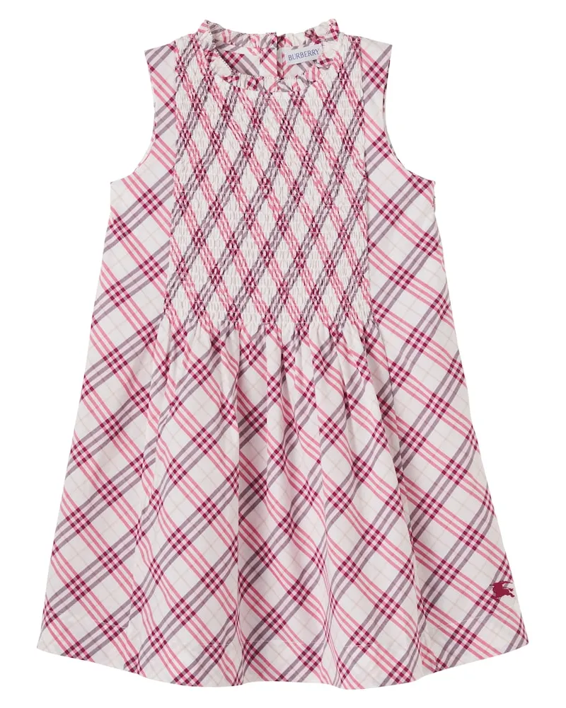 Burberry Kleid Burberry Check aus Baumwolle Rosa