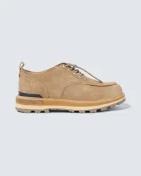 Moncler Schnuerschuhe Peka City aus Veloursleder Braun