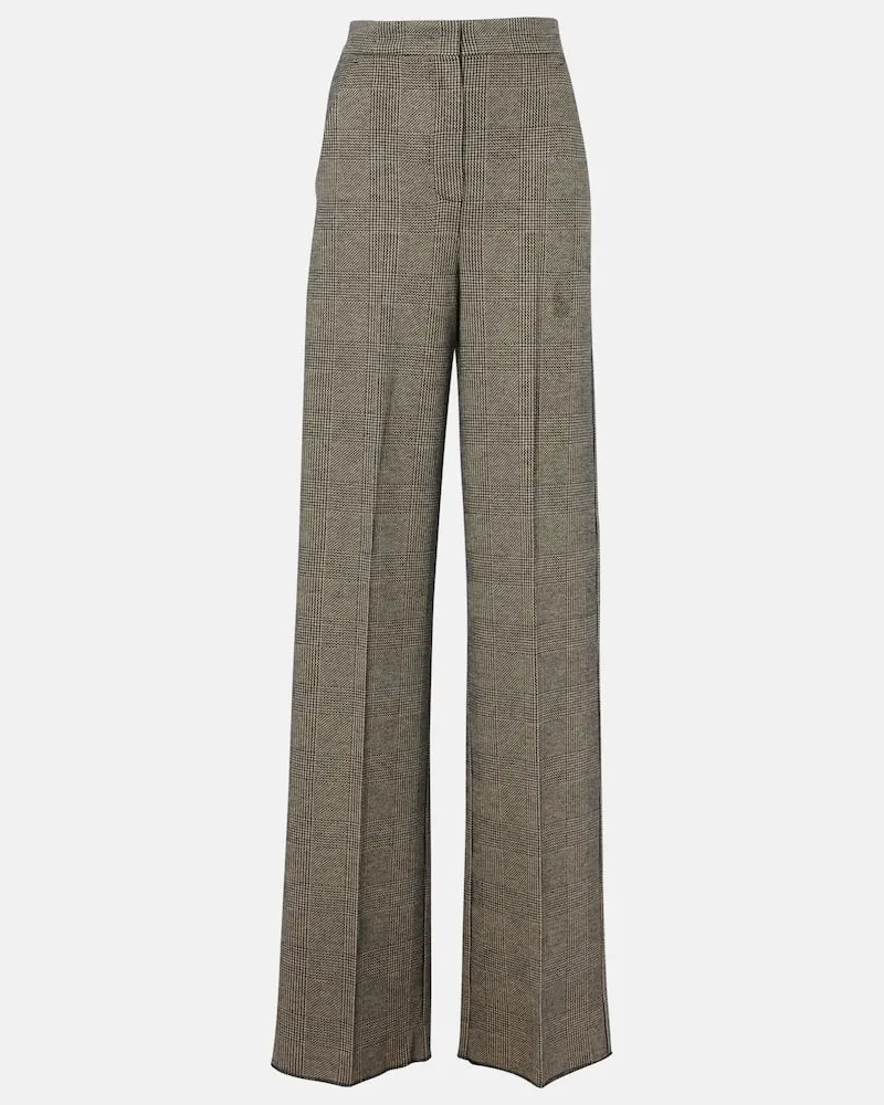 Max Mara Gerade Hose Cognac aus einem Wollgemisch Grau