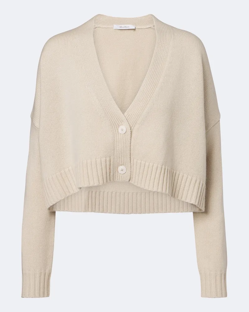 Max Mara Cardigan aus Wolle und Kaschmir Beige