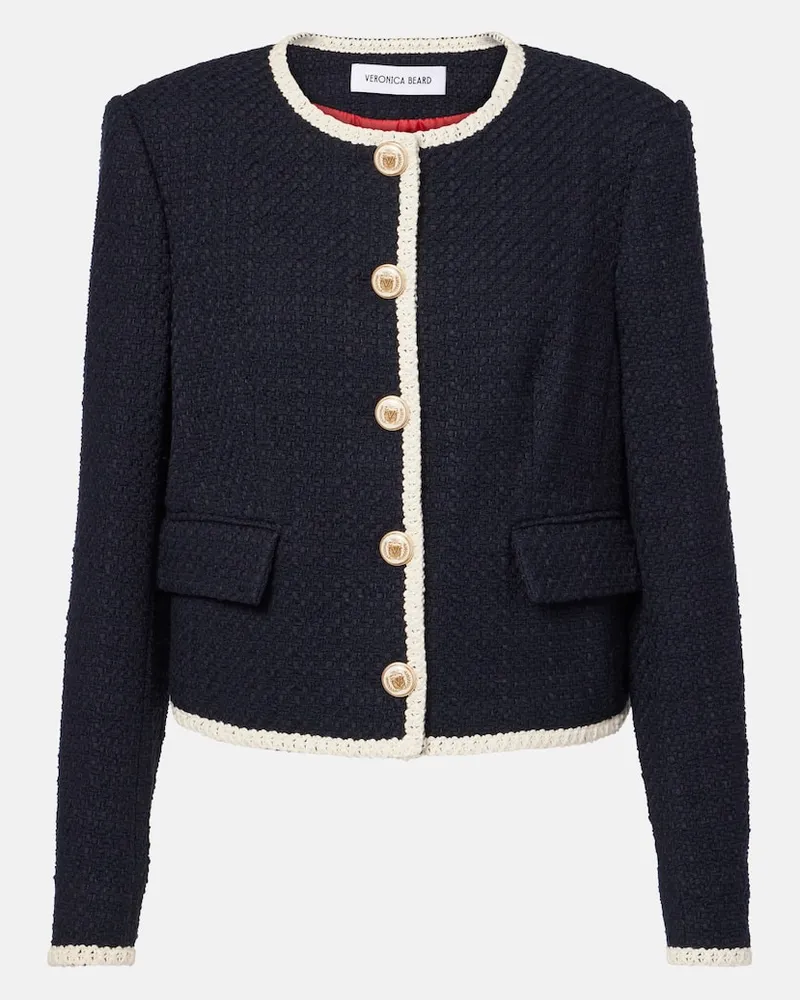 Veronica Beard Cropped-Jacke Mabel aus Tweed Blau