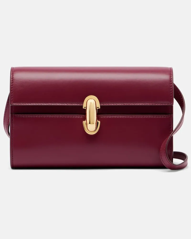 SAVETTE Crossbody Bag Symmetry Mini aus Leder Burgunderrot