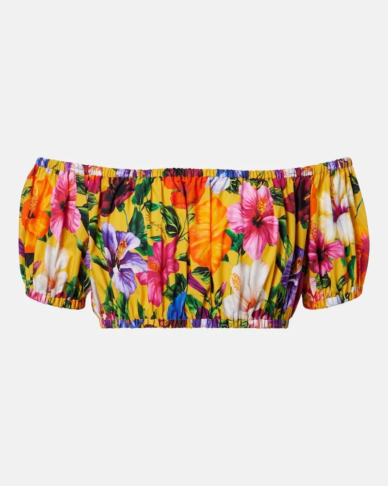 Dolce & Gabbana Cropped-Top aus Baumwolle Multicolor