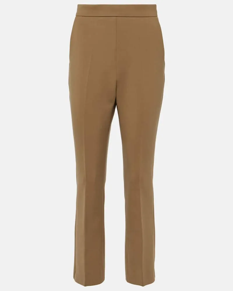 Max Mara Gerade Hose Nepeta aus Crêpe Grün