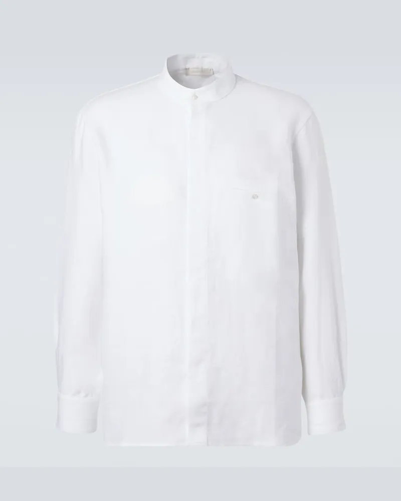 SAMAN AMEL Hemdjacke aus Leinen Weiß