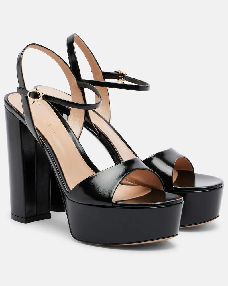Gianvito Rossi Plateausandalen Marlena aus Leder Schwarz