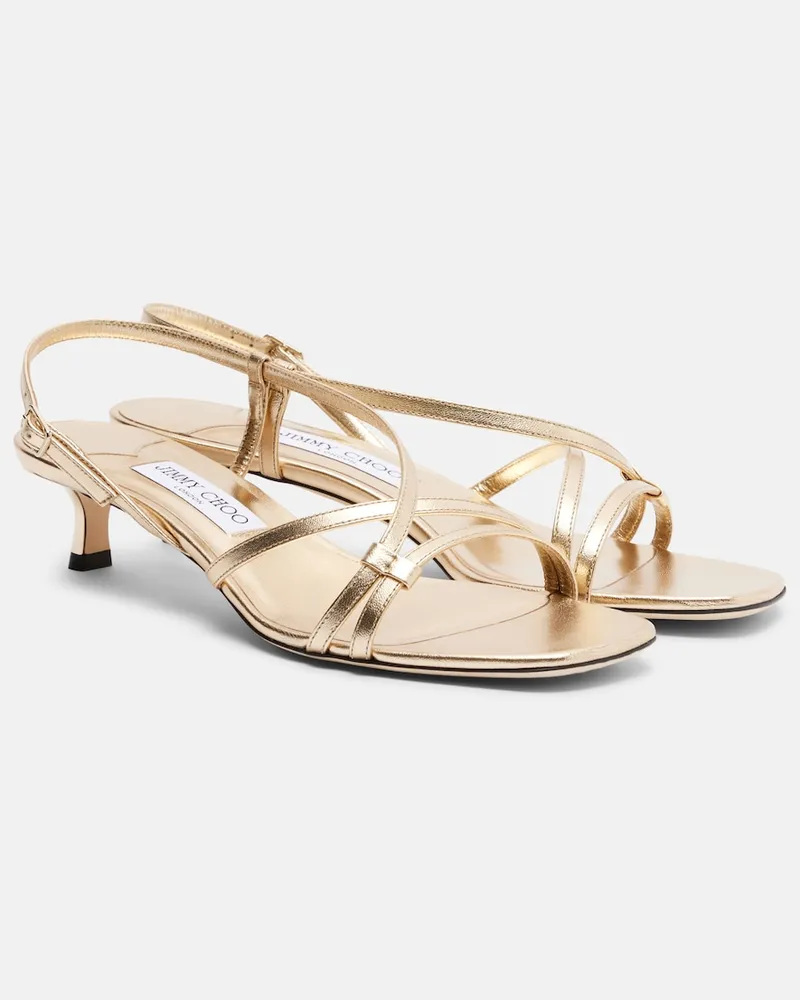 Jimmy Choo Slingback-Sandalen Farris aus Metallic-Leder Gold