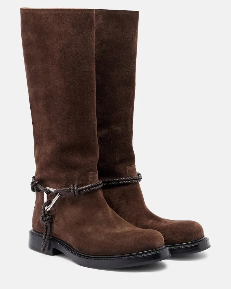 Bottega Veneta Stiefel James Knot aus Veloursleder Braun