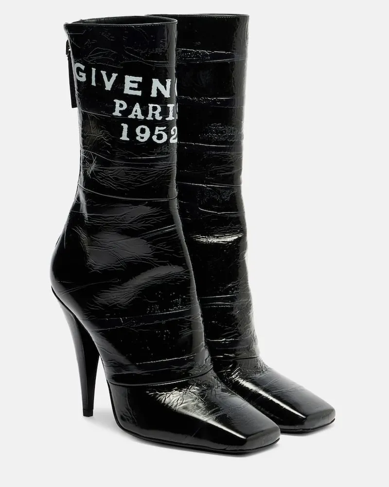 Givenchy Stiefel Sliced Square aus Lackleder Schwarz