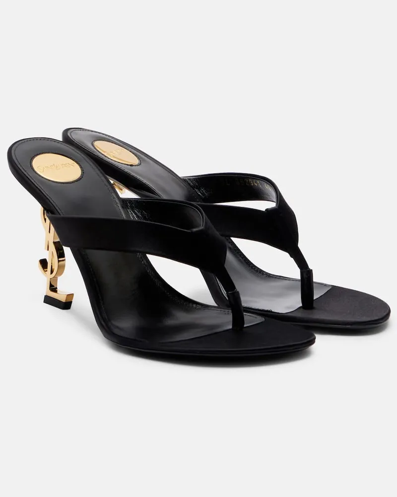 Saint Laurent Pantoletten Opyum 85 aus Crêpe Schwarz