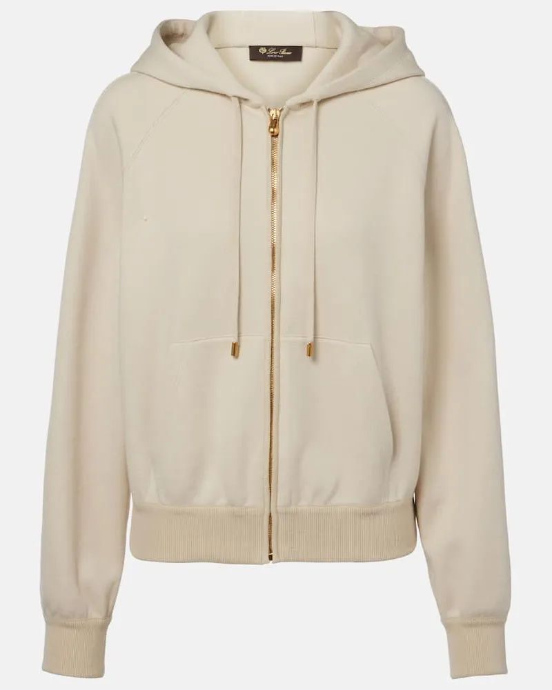 Loro Piana Kapuzenjacke Viera aus Baumwolle, Seide und Kaschmir Beige