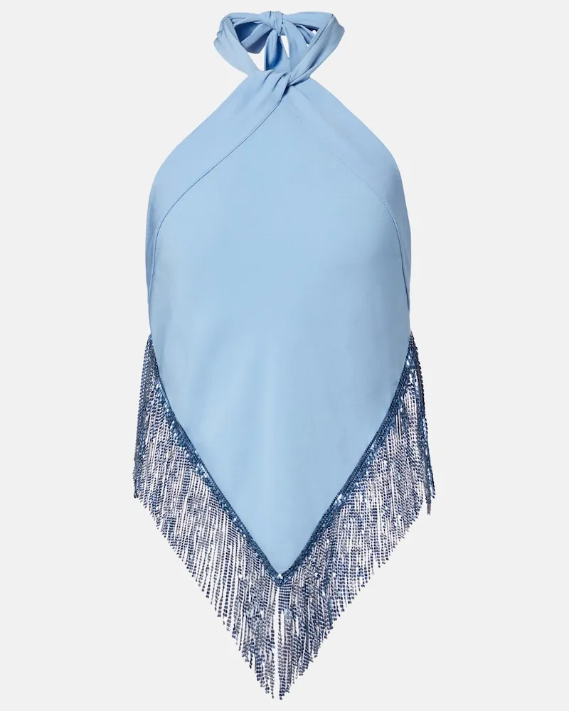 Paco Rabanne Top aus Crêpe Blau