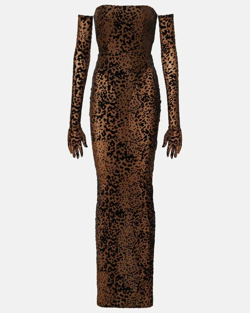 Alex Perry Bedruckte Robe Braun