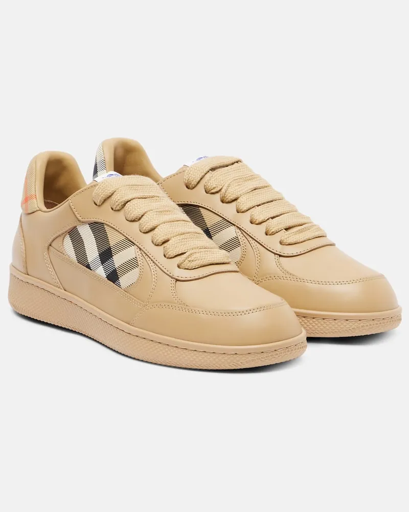 Burberry Sneakers Burberry Check aus Leder Beige