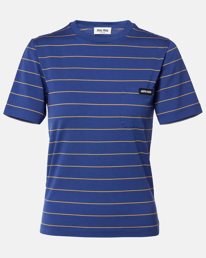 Miu Miu T-Shirt aus Baumwoll-Jersey Multicolor