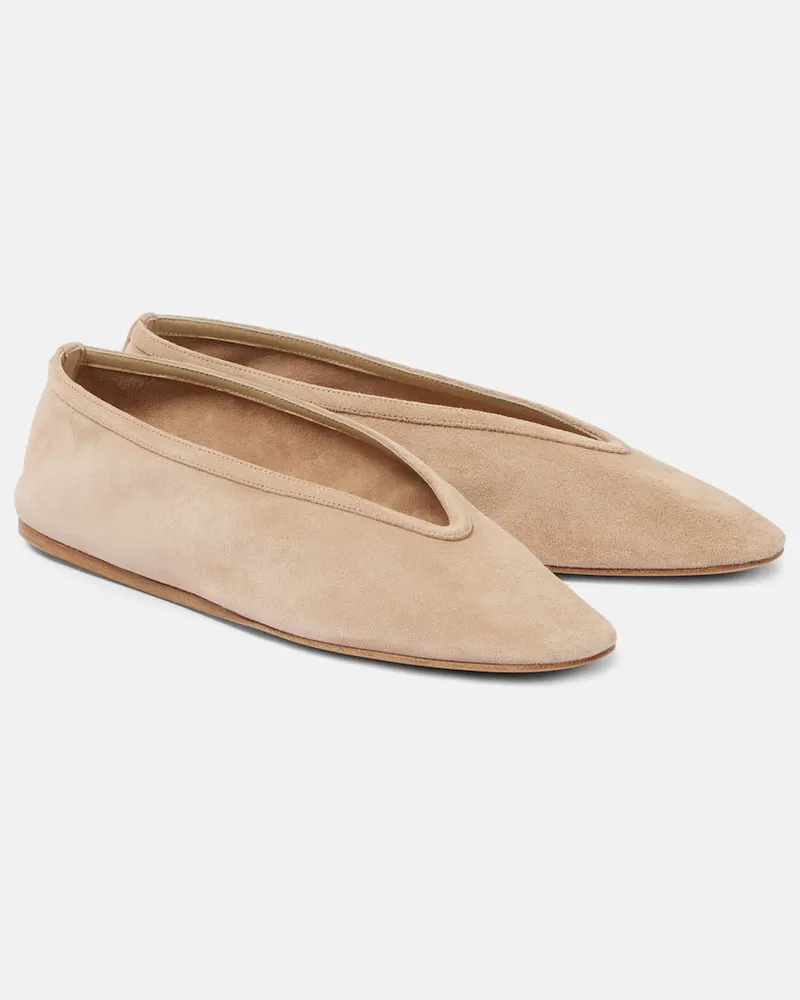 Le Monde Béryl Le Monde Béryl Ballerinas Luna aus Veloursleder Beige